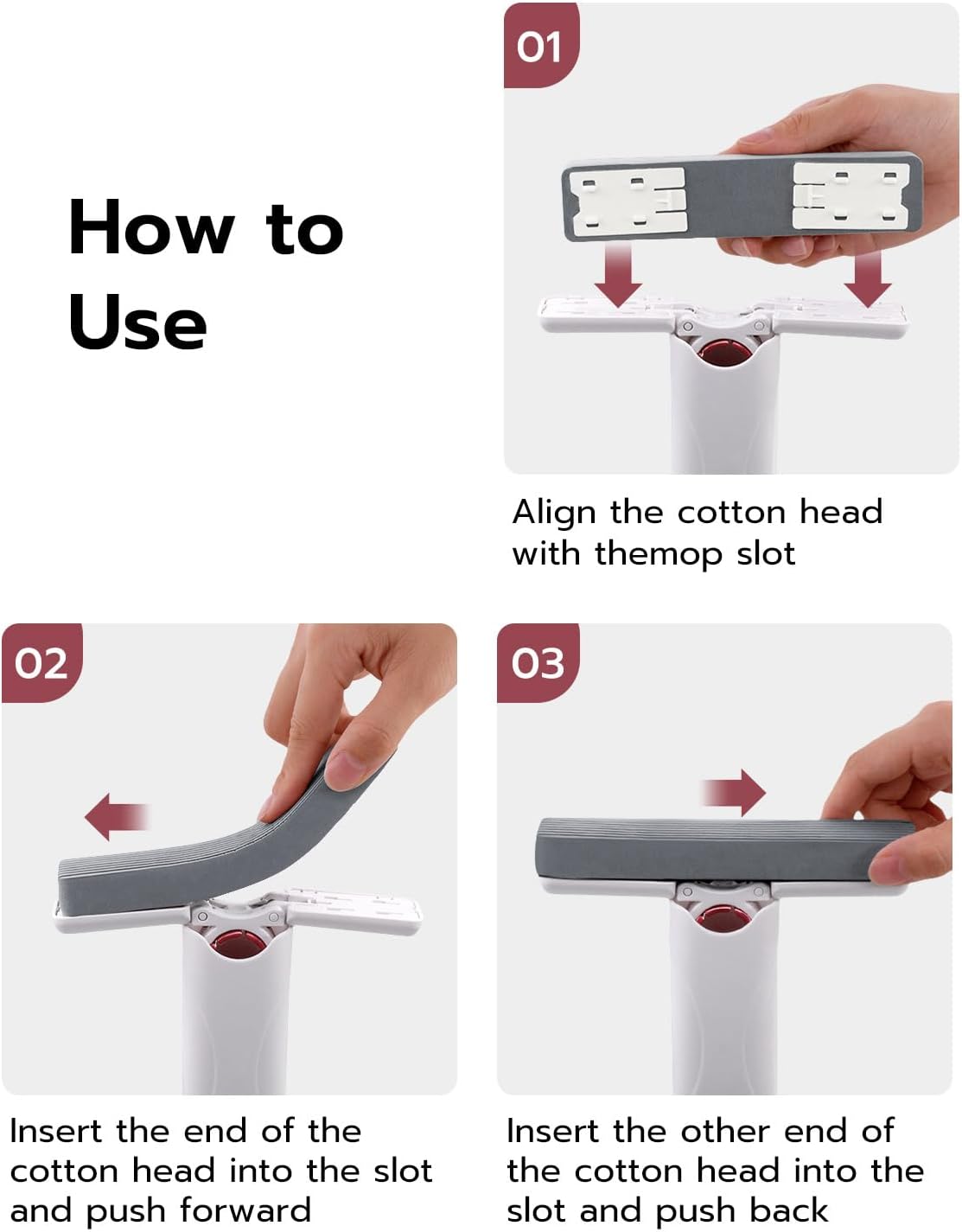 Portable Mini Cleaning Mop, Mini Sponge Mop, Wet and Dry Use Cleaning System, Mini Mop for Bathroom, Kitchen, Desktop, Glass, Living Room, Car (2 Sponge Head + 1 Squeeze Handle)