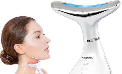 Face Massager Lift Device Electric: Facial Massager Lifting Machine Anti-Aging Neck Eye Device - 3 LED 42°C Heating EMS Microcurrent for Skin Firming - Neck Lifting Anti-Wrinkle Care Slimming Face