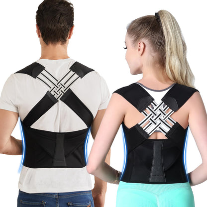 Shoulder Back Support Belt Posture Corrector for Women and Men,Adjustable Shoulder Straightener,Back Support Brace,Upper Spine scoliosis, hunchback Black Large