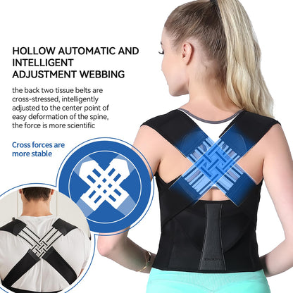 Shoulder Back Support Belt Posture Corrector for Women and Men,Adjustable Shoulder Straightener,Back Support Brace,Upper Spine scoliosis, hunchback Black Large