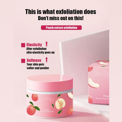 Peach Extract Fruit Acid Exfoliating Cream Deep Cleaning Face Body Scrub Skin Care 140g / 4.94oz