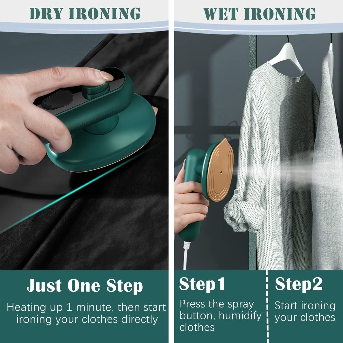 Mini Travel Iron for Clothes, Portable Mini Iron for Travel, Portable Mini Ironing Machine for Dry & Wet Ironing| EliteDropix Store.