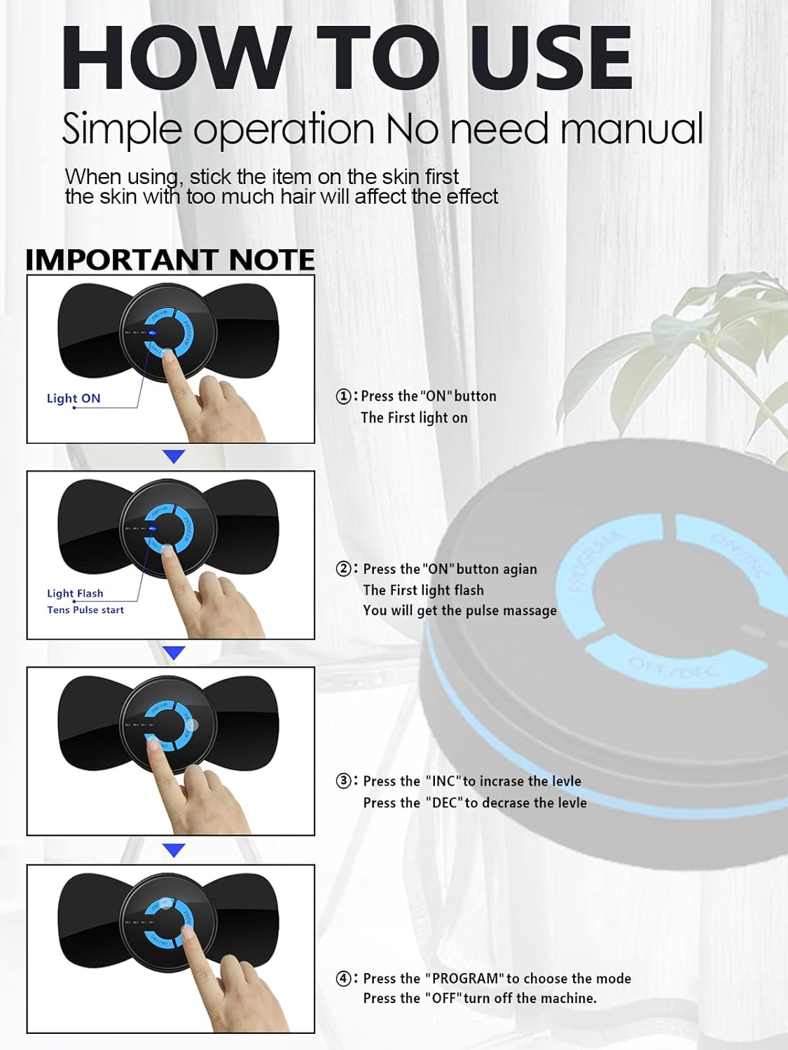 Electric Mini Massager Machine,Low Frequency Multi Function Physiotherapy Instrument Muscle Stimulator,Full Body Pain Relief Therapy Device