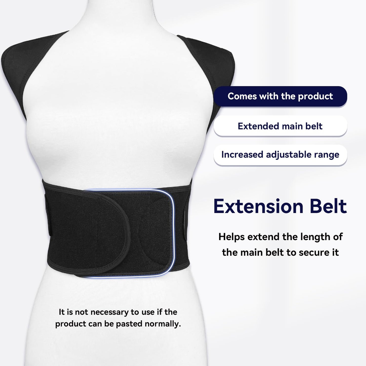 Shoulder Back Support Belt Posture Corrector for Women and Men,Adjustable Shoulder Straightener,Back Support Brace,Upper Spine scoliosis, hunchback Black Large
