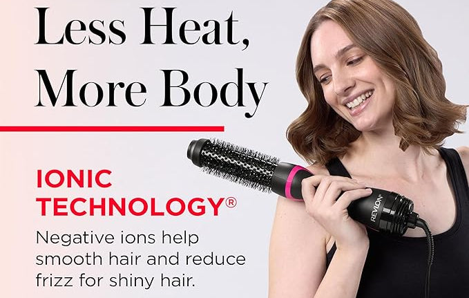 5 in 1 Hair Dryer Brush Set, Detachable Hot Air Styler, Blow Dryer Brush, 3 Heat Settings Auto Curling Wrap Styler, Ionic Hair Styling Tools - Straighten Curl Dry Volumize Smooth (Pink)