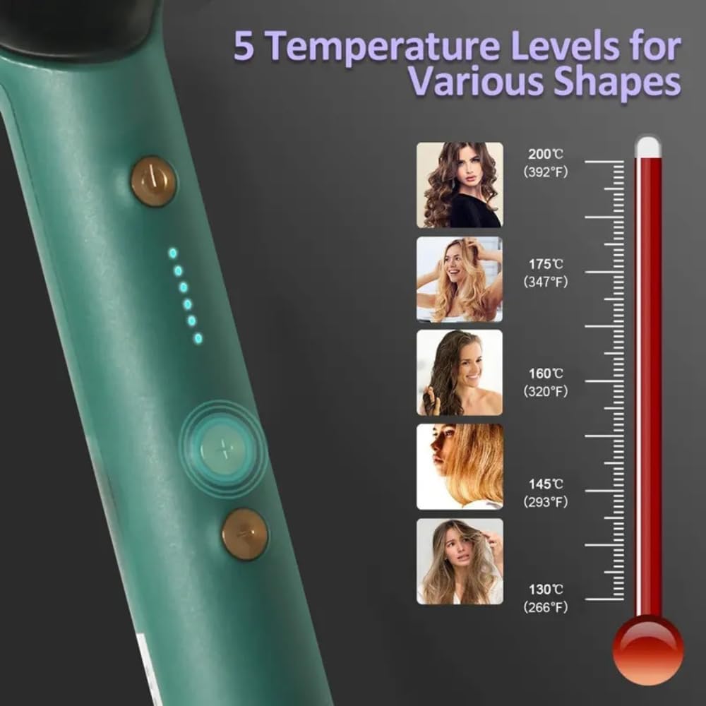Hair Straightening Comb |  Electric Straightener Brush | Best for Curly Hairs ( Green )